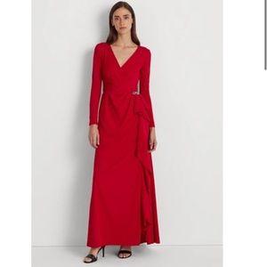 Lauren Ralph Lauren Ruffle-Trim Jersey Gown